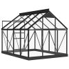 Glass Greenhouse Anthracite 61"x78.9"x75.2" Aluminum