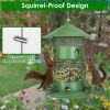 Wild Bird Feeder Squirrel-Proof Chew-Proof Metal Bird Seed Feeder Outdoor Hanging Bird Feeder With 360¬∞ Circular Perches Water Cups For Yard Garden P