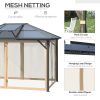 10' x 12' Hardtop Gazebo Canopy with Polycarbonate Roof, Top Vent and Aluminum Frame, Permanent Pavilion Outdoor Gazebo with Netting, for Patio