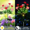 Solar Snow Lotus Flower Light, 2 Pack Solar Garden Light Outdoor, Waterproof Decorative LED Landscape Lights for Yard Patio Decor, Red