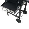 Charcoal-Fueled BBQ Grill with Bottom Shelf Black