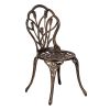 Cast Aluminum Outdoor 3 Piece Tulip Bistro Set of Table and Chairs XH