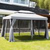 Grand Patio 10x13 Feet 2-tier Patio Gazebo, Outdoor Canopy with Mosquito Netting and Shade Curtains