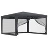 Party Tent with 4 Mesh Sidewalls Anthracite 13.1'x13.1' HDPE