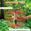 Squirrel-Proof Pumpkin Bird Feeder with Cage and 4 Metal Ports