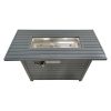 25'' H x 42'' W Steel Propane Outdoor Fire Pit Table with Lid