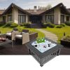 Portable Courtyard Metal Fire Pit with Accessories Black