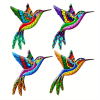 1pc/4pcs, Metal Hummingbird Wall Art Decor, Metal Colorful Birds 3D Outdoor Sculpture, Iron Outdoor Hanging Decor Ornaments