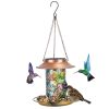 Solar Bird Feeder Decorative Hanging Bird Feeder Lantern Warm White Light Bird Feeder for Outdoor Garden Backyard