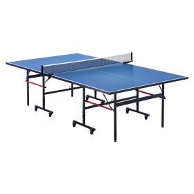 VEVOR Ping Pong Table Foldable Table Tennis Game Table Indoor with Clamp Net (Default: Default)