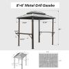 Grill Gazebo 8' √ó 6', Aluminum BBQ Gazebo Outdoor Metal Frame with Shelves Serving Tables