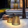 Outdoor Table With Solar Lights, Tea table for Garden, Patio, Yard, Poolside, Lawn