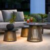 Outdoor Table With Solar Lights, Tea table for Garden, Patio, Yard, Poolside, Lawn