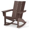 Rocking Adirondack Chairs Patio Rocker All-Weather Resistant, HDPE Plastic Resin Outdoor Lounge Furniture,Lawn Chairs for Campfire, Fire Pit, Garden