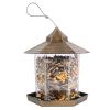 Hanging Gazebo Wild Bird Feeder Outdoor Bird Seed Station with Large Capacity 6 Feeder Ports for Garden Patio Park Weatherproof Easy To Refill