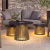 Outdoor Table With Solar Lights, Tea table for Garden, Patio, Yard, Poolside, Lawn