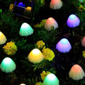 LED Outdoor Solar Garden Lights Waterproof Mushroom String Lawn Lamps Cute Fairy Light Landscape Lamp Path Yard Lawn Patio Decor (Wattage: 3.5M 10LEDs, Emitting Color: Multi color)