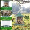 Hanging Gazebo Wild Bird Feeder Outdoor Bird Seed Station with Large Capacity 6 Feeder Ports for Garden Patio Park Weatherproof Easy To Refill