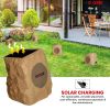 5 CORE Outdoor Speakers Bluetooth Waterproof Pair Linkable TWS Patio Pool Garden Wireless 10W RMS Subwoofer Solar Rock Speaker w RGB Light All Weather