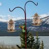 Hanging Gazebo Wild Bird Feeder Outdoor Bird Seed Station with Large Capacity 6 Feeder Ports for Garden Patio Park Weatherproof Easy To Refill