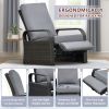 Outdoor Recliner Chair;  Automatic Adjustable Wicker Lounge Recliner Chair with 5.12'' Thicken Cushion