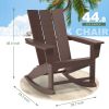 Rocking Adirondack Chairs Patio Rocker All-Weather Resistant, HDPE Plastic Resin Outdoor Lounge Furniture,Lawn Chairs for Campfire, Fire Pit, Garden